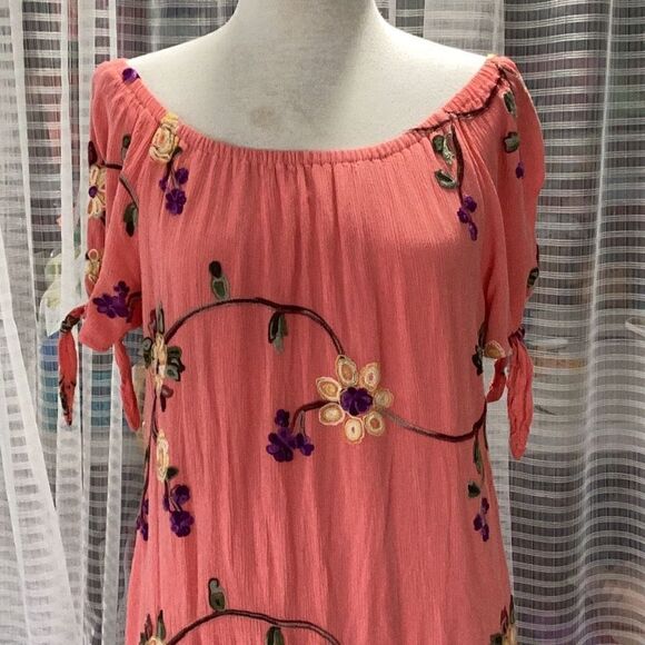 LIV Los Angeles Anthropologie Embroidered Boho Mini Dress Women’s Medium - Picture 3 of 10